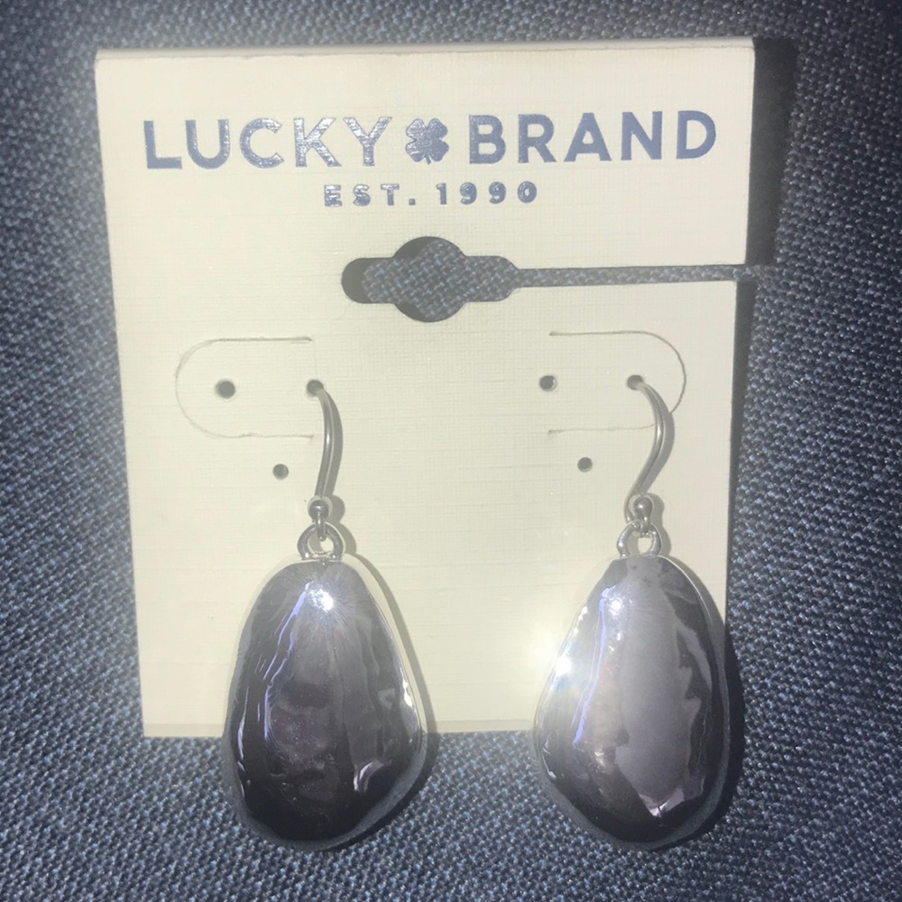 NWT Lucky Brand 🍀 silver French hook earrings